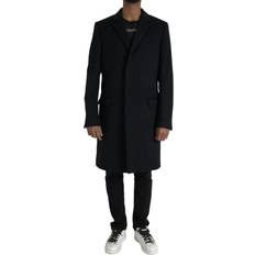 Unisex - Wool Coats Dolce & Gabbana Black Wool Cashmere Trench Coat Jacket IT54