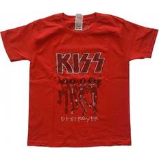 Kiss Destroyer Sketch Cotton T-Shirt - Red