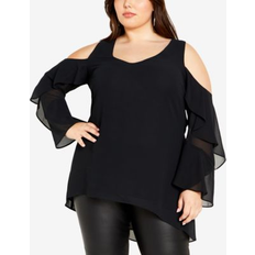 XXL Blouses City Chic TOP LO COLD SHLDR Black 12 XXS