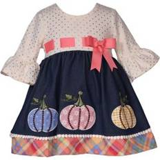 Babies Dresses Bonnie Jean Toddler Girls Pumpkin Appliqu Set, 3T Denim 3T