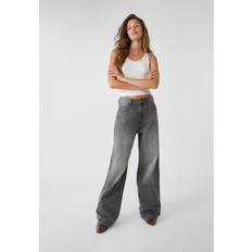 STR Baggy Jeans Med Låg Midja - Blekgrå