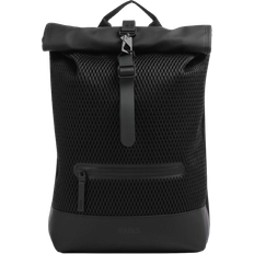 Rains Mesh Rolltop Backpack - Black