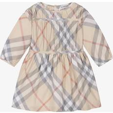 Checkered Dresses Burberry Childrens Check Cotton Dress Pale Stone 12M