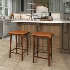 Brown Seating Stools Lark Manor Set Of 2 Saddle Seating Stool