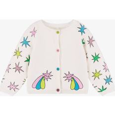 Cardigans Stella McCartney Kids Girls Ivory Cotton Knit Star Cardigan 18 month