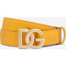 Geel - Vrouw Riemen Dolce & Gabbana DG Logo Belt Yellow Leather