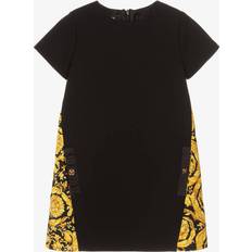 Versace Girls Black Barocco Print Milano Dress