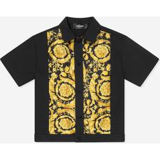 Black Shirts Children's Clothing Versace Boys Black & Gold Silk Barocco Shirt 10 year