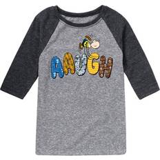 Checkered T-shirts Children's Clothing Hybrid Apparel Sold by: Peanuts Aaugh Pattern Charlie Brown Toddler And Youth Raglan Graphic T-Shirt