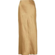 Bronze - Women Skirts Vince Bronze Side-split Satin Midi Skirt Light Brown