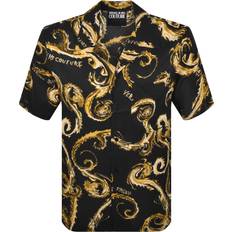 Viscose Shirts Versace Jeans Couture Black Printed Shirt EG89-BLACK/GOLD IT