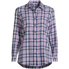 Blouses Lands' End aus Flanell, Damen, Größe:48-50 regular, Lila, Baumwolle