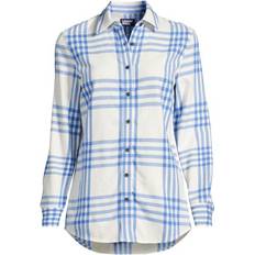 Blouses Lands' End aus Flanell, Damen, Größe:48-50 plus, Weiß Baumwolle