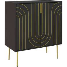 Black Sideboards Homcom Adjustable Shelf Black/Gold Sideboard 78x87.9cm