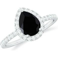 Black - Wedding Rings Rosec Jewels Sold by: LLC, 3/4 CT Black Onyx Engagement Ring 925 Sterling Silver 13.00