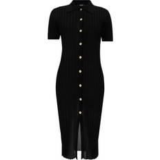 Versace Robes Versace Pleated Midi Dress - Black