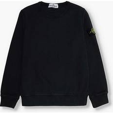 Stone Island Sweatshirts Children's Clothing Stone Island Boys Black Kids Brand-patch Crew-neck Cotton-jersey Sweatshirt 4-14 Years BLACK