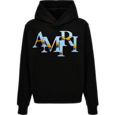 Amiri Maglioni Amiri Men's Chrome Staggered Logo Hoodie - Black