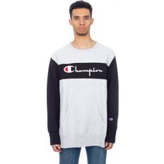 Champion Colour Block Kangaroo Pocket Reverse Weave Sweatshirt Grey