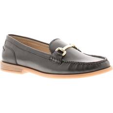 Leather Collection womens loafers flat shoes leaps slip on black