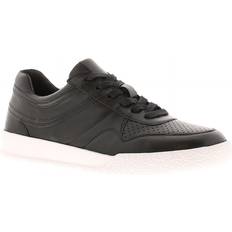 Leather Collection womens trainers chimera lace up black white