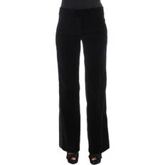 Ermanno Scervino Elegant Black Wide Leg Silk Blend Pants 25% Silk, Black, Bukser, Color_Sort, Dame, IT40/S, Jeans & Pants Women Clothing, Material: 75% Viscose, new-with-tags, Sort