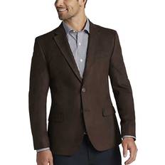 Brown - Men Blazers Nautica Men's Modern Fit Microsuede Sport Coat Brown Solid Regular 42 Regular