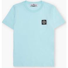 Stone Island T-shirts Children's Clothing Stone Island Boys Aqua Kids Brand-patch Relaxed-fit Cotton-jersey T-shirt 4-14 Years AQUA