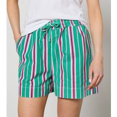 Damson Madder Rafe Striped Organic Cotton-Twill Shorts Grün