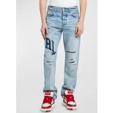 Amiri Jeans Amiri Varsity logo repair straight jeans