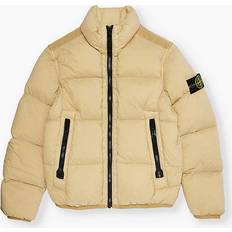 Stone Island Outerwear Children's Clothing Stone Island Boys Tural Beige Kids Brand-badge Hooded Stretch-woven-down Jacket 4-14 Years NATURAL BEIGE