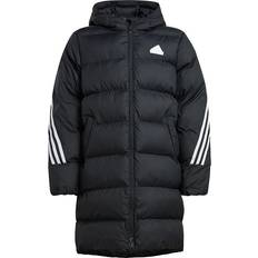 Boys adidas padded jacket adidas Junior Future Icons Long Quilted Jacket - Black