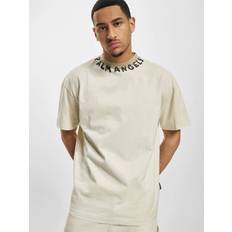 Palm Angels Överdelar Palm Angels Neck Logo Tee Merchsweden Small - Beige