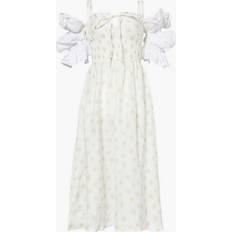 Sleeper Sleeper Womens White Print Arle Floral-print Linen Maxi Dress WHITE PRINT