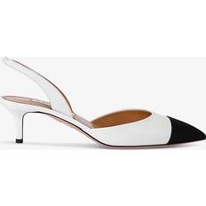 Aquazzura Leather Milanese Slingback Pumps white