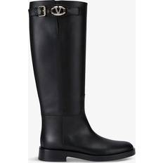 Valentino Garavani High Boots Valentino Garavani Womens Black the Bold Edition Vlogo Leather Knee-high Boots Eur Women BLACK