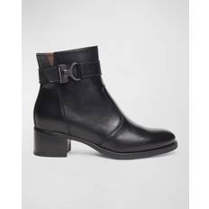 Low Ankle Heeled Boots Italian Style - Black