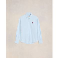 Ami Paris Unisex Shirts Ami Paris Oxford Cotton Logo Shirt - Sky Blue