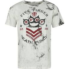 Klær Five Finger Death Punch T-Shirt Logo bis für Größe weiß/grau EMP exklusives Merchandise!