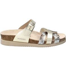 Patent Leather - Women Slides Mephisto Helma Metallic Leather Women's Slide Sandals Gold Women x