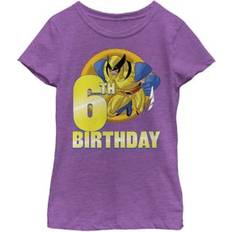 Children's Clothing Marvel Girls 46x 8th Clawed Birthday Graphic Top, Purple Purple Berry One Size