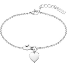 Lacoste Silver Bracelets Lacoste Stainless Steel Crocodile Heart Bracelet Silver ONE SIZE