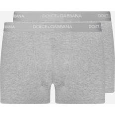 Dolce & Gabbana Gray Men's Underwear Dolce & Gabbana Men's Logo Band 2-Pack Boxer Briefs MELANGE GREY X-Large