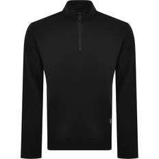 Armani Herren Pullover Armani Emporio Quarter Zip Sweatshirt Black