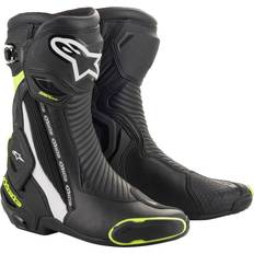 Yellow Motorcycle Boots Alpinestars smx plus v2 sports motorcycle boots blk/w/yell/fluo Man