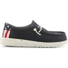 Leather Sneakers Children's Shoes Hey Dude kid's Wally Slip On Shoes - Navy/White