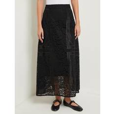 Midi Skirts - XXS Misook Lace Line Skirt Black