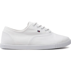 Tommy hilfiger canvas lace up Tommy Hilfiger Essential Flag Embroidery Canvas W - White