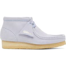 Grey - Women Moccasins Clarks Wallabee - Cloud Grey Suede