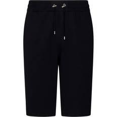 Balmain Herr Shorts Balmain Bomullsshorts Med Flocked Paris-Logotyp - Black